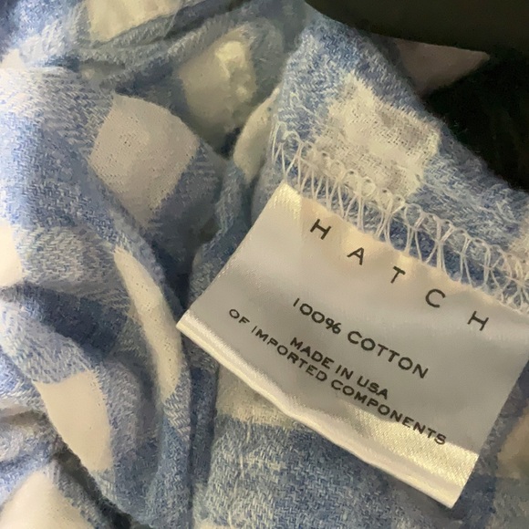 HATCH maternity blue white gingham boyfriend shirt 100% Cotton 3 L - Picture 8 of 8
